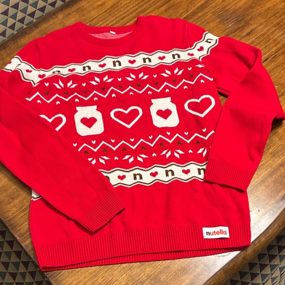 Limited Edition Vintage Nutella Holiday Red Crewneck Sweater for Men XL - Picture 1 of 8